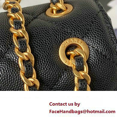 Chanel Grained Calfskin  &  Gold-Tone Metal Chain Flap Bag AS4489 Black 2023